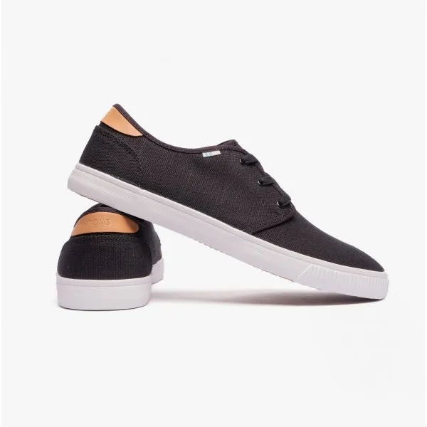 CARLO Mens Canvas Trainers Black