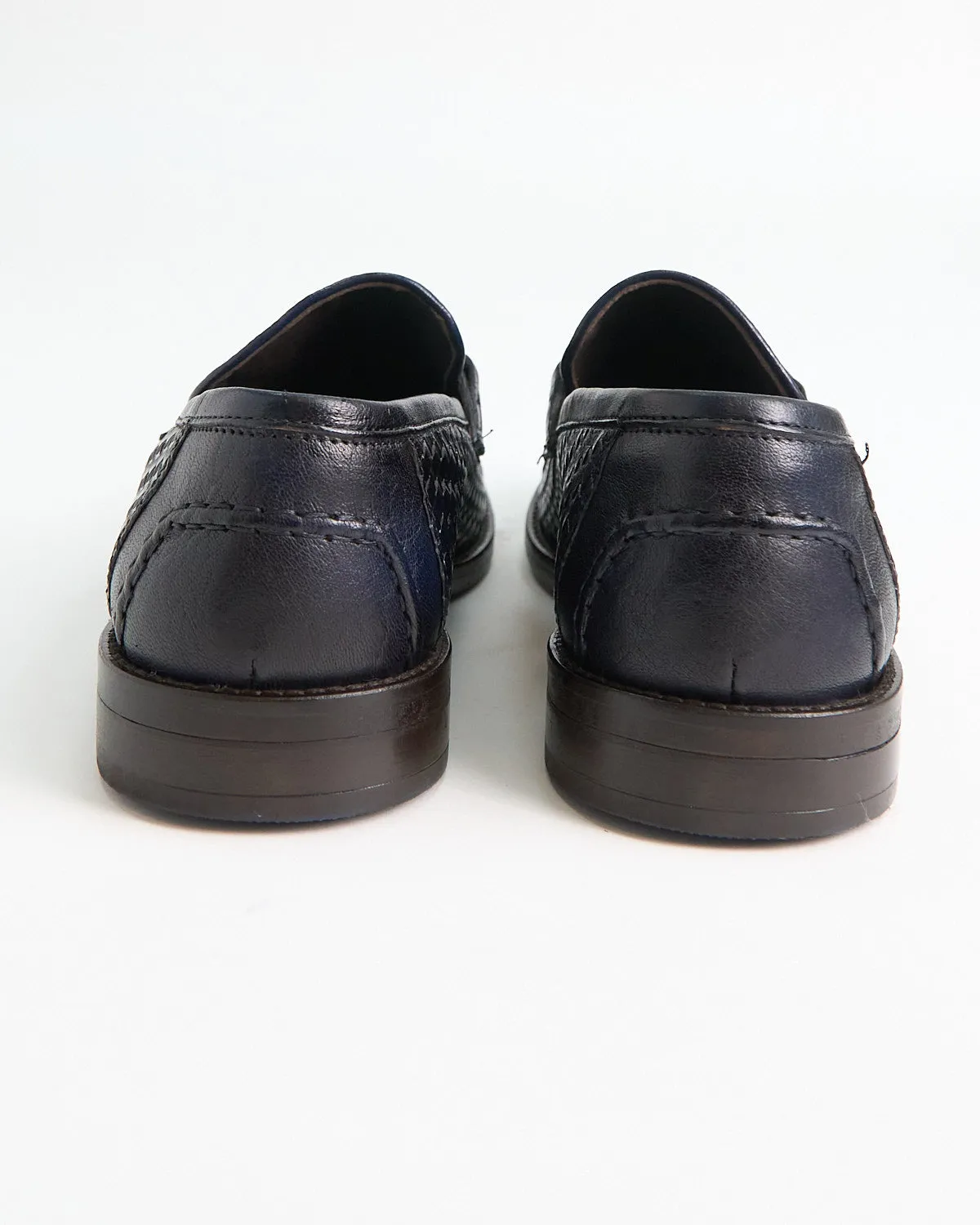 Casablanca Sheepskin Basketwoven Horsebit Loafers