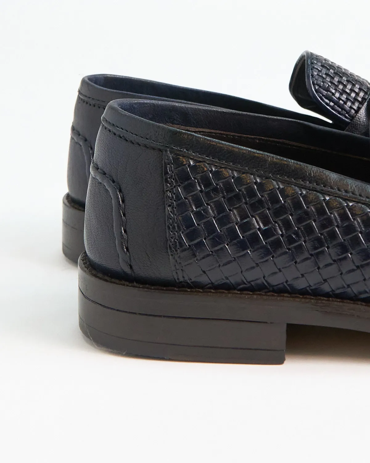 Casablanca Sheepskin Basketwoven Horsebit Loafers