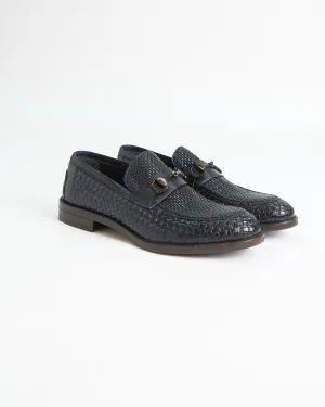 Casablanca Sheepskin Basketwoven Horsebit Loafers