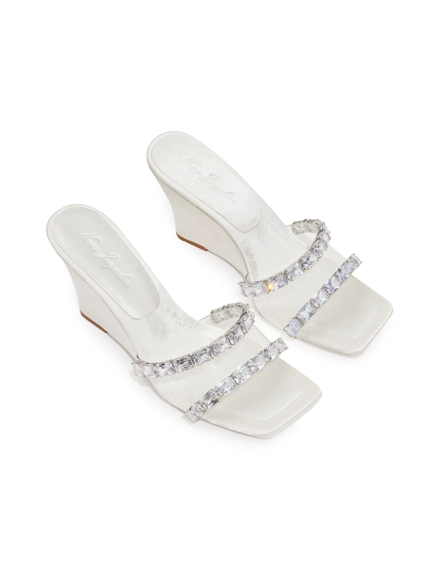 Cassandra Diamond Heels (White) (Final Sale)