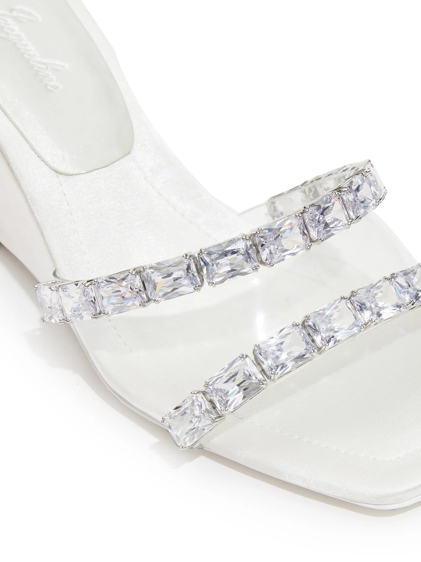Cassandra Diamond Heels (White) (Final Sale)