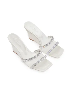 Cassandra Diamond Heels (White) (Final Sale)
