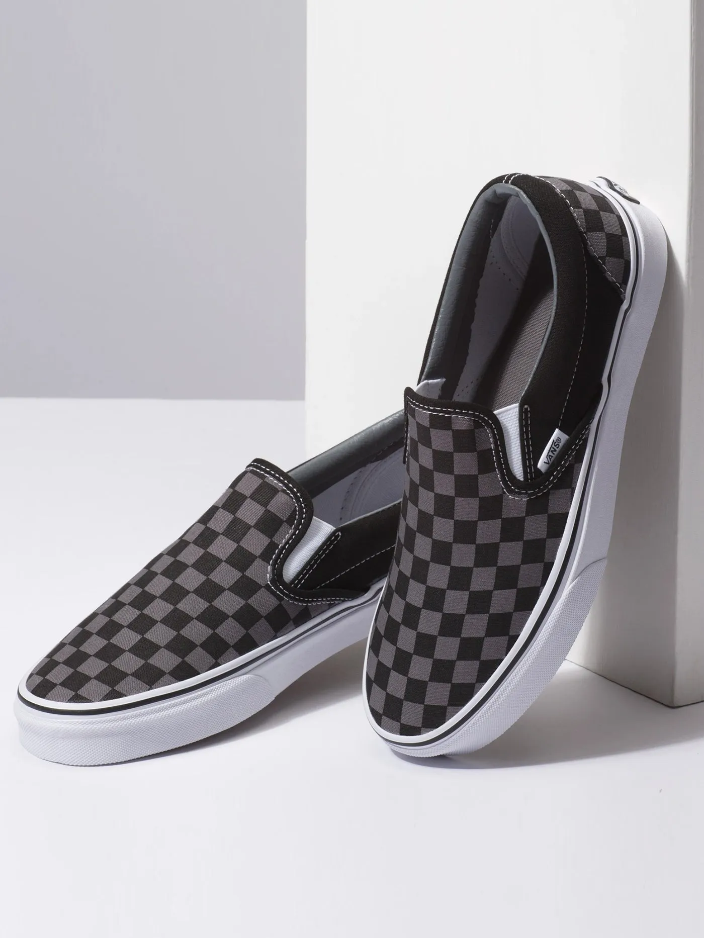 Classic Slip-On Black/Pewter Check Shoes