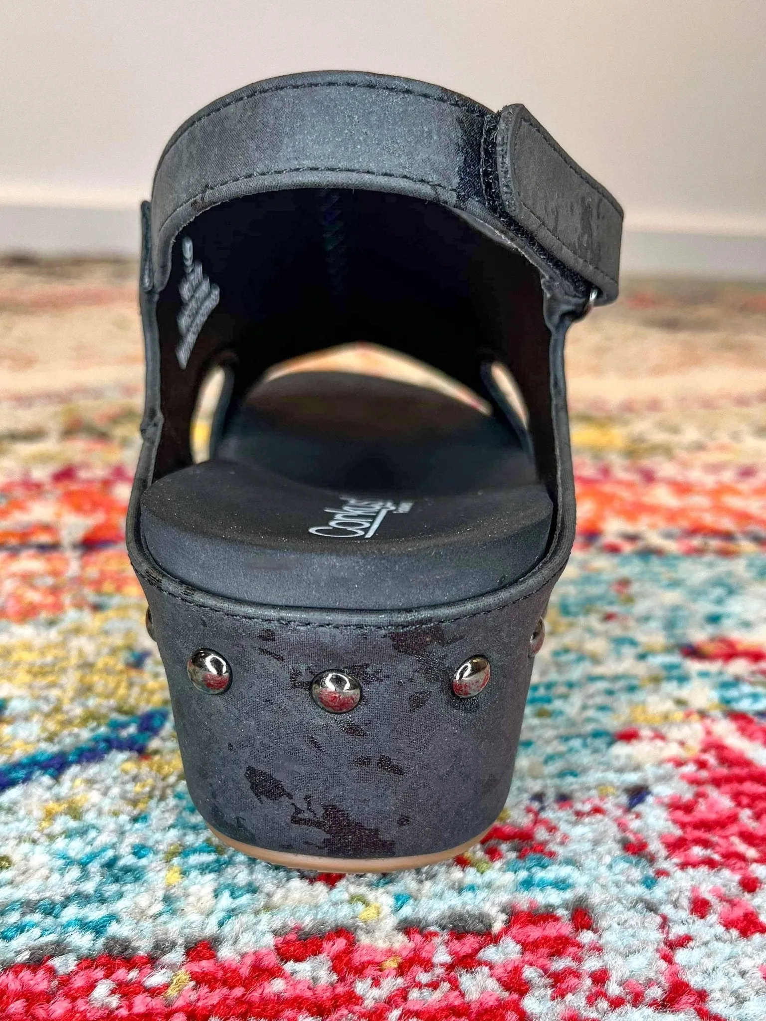 Corky's Footwear Volta II Wedge Sandal - Black Metallic