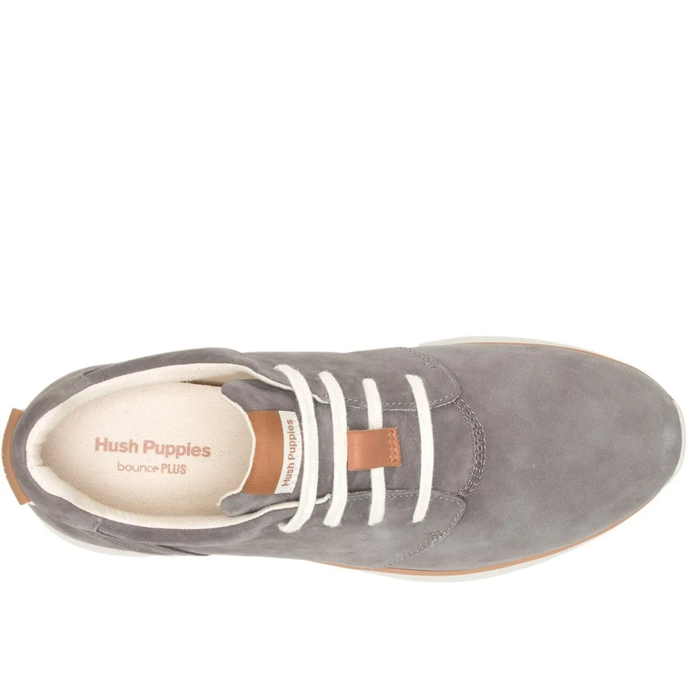 Grey Good Leather Lace-Up Trainers