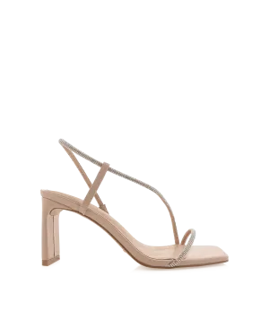 Kaye Heels - Nude Diamante