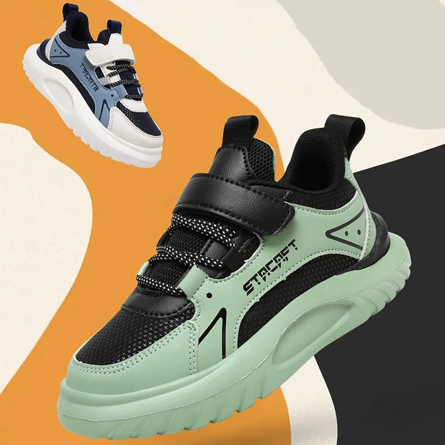 Kids Breathable Hiking Sneakers Toddler Boys Girls Athletic Casual Running Lace-Up Breathable School Trainers Shoes