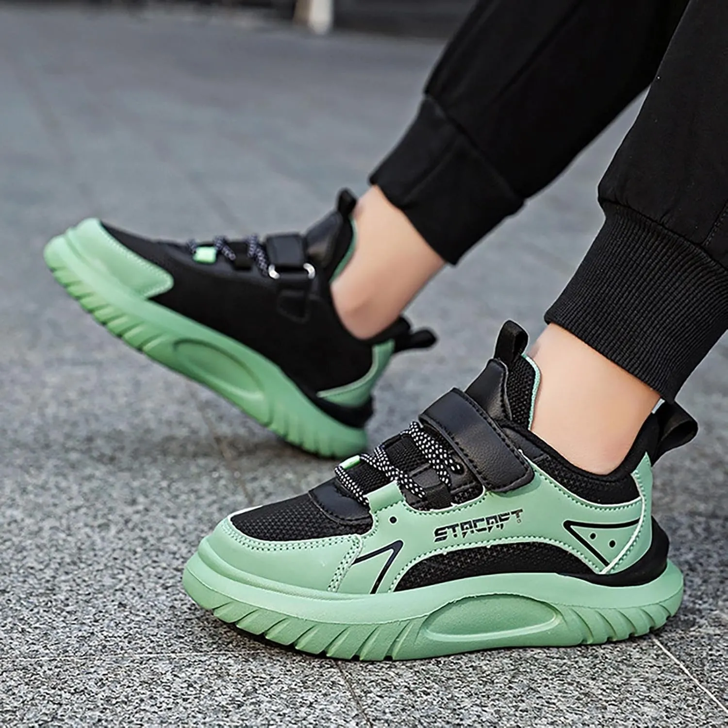 Kids Breathable Hiking Sneakers Toddler Boys Girls Athletic Casual Running Lace-Up Breathable School Trainers Shoes