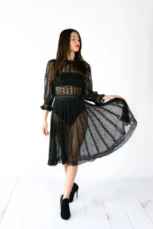 Lim's Vintage Original Hand Crocheted Midi Length Dress