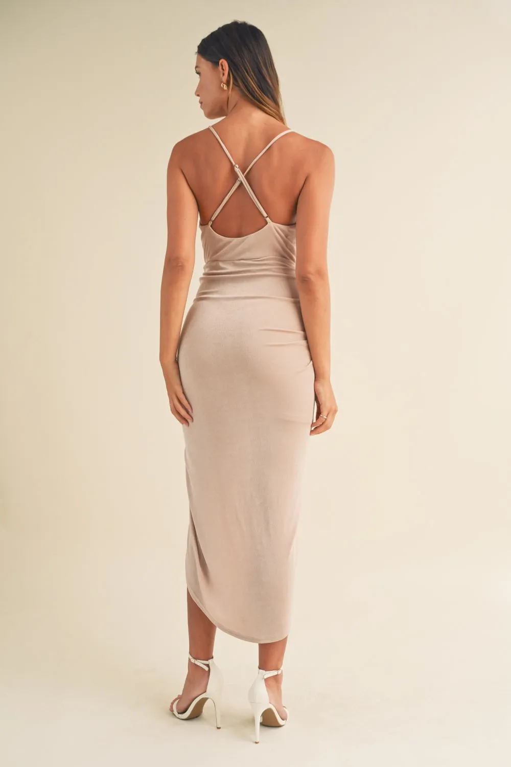Madeline Draped Detail Cami Midi Dress