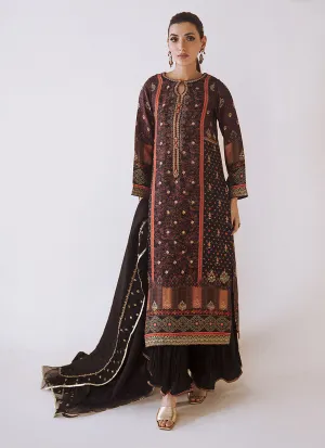 Mayna Festive Luxe Pret 23 - Dama Onyx Shirt And Dupatta