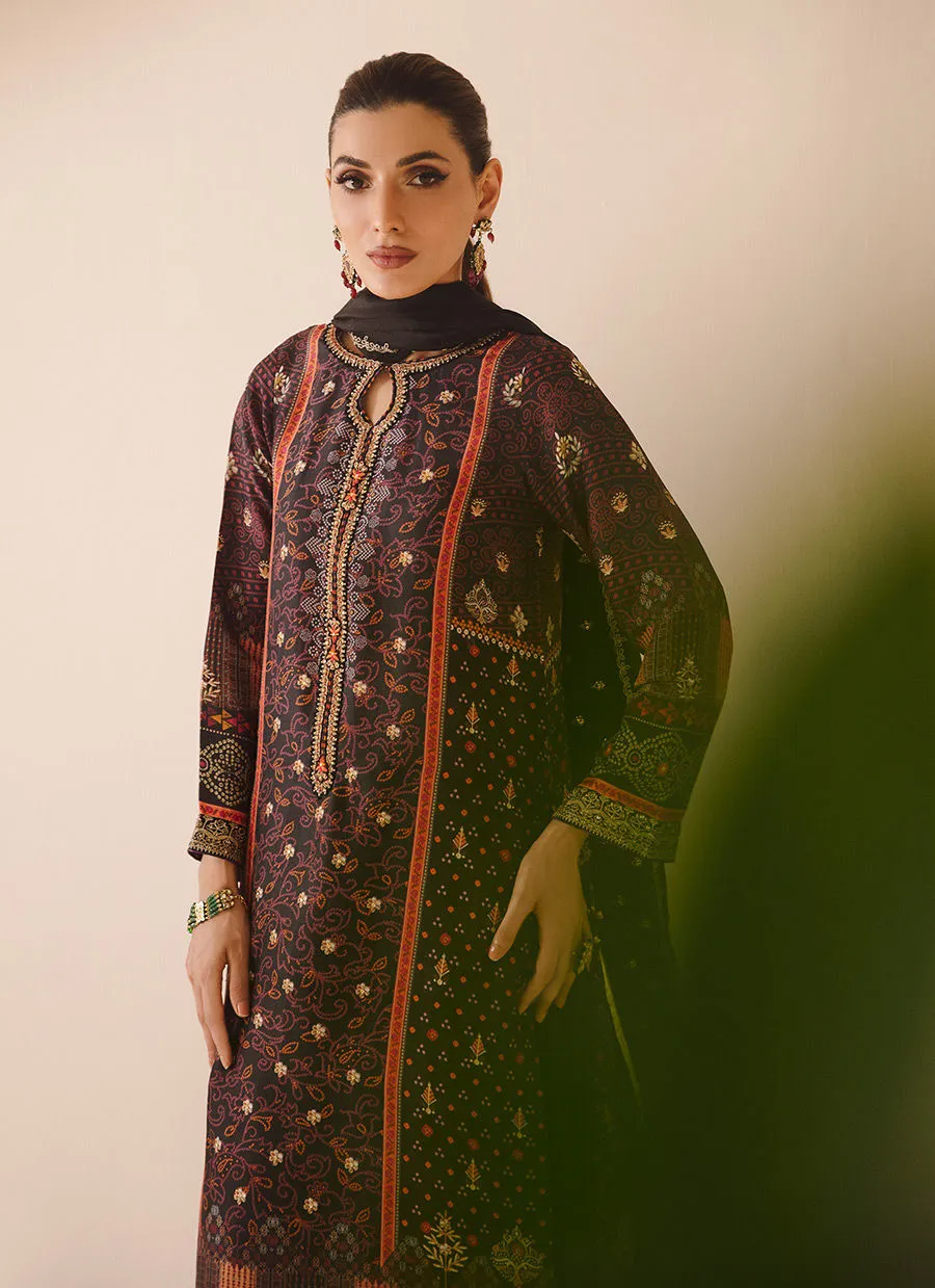 Mayna Festive Luxe Pret 23 - Dama Onyx Shirt And Dupatta
