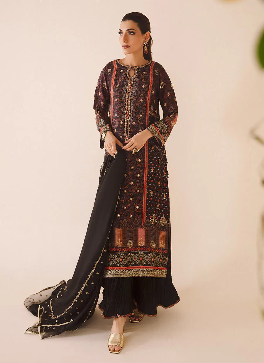 Mayna Festive Luxe Pret 23 - Dama Onyx Shirt And Dupatta