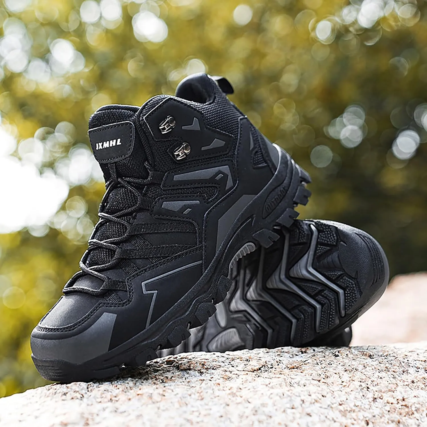 Men Autumn and Winter Hiking Shoes High Top Climbing Hiking Outdoor Shoes Casual Casual Slip on Shoes for Men No Socks
