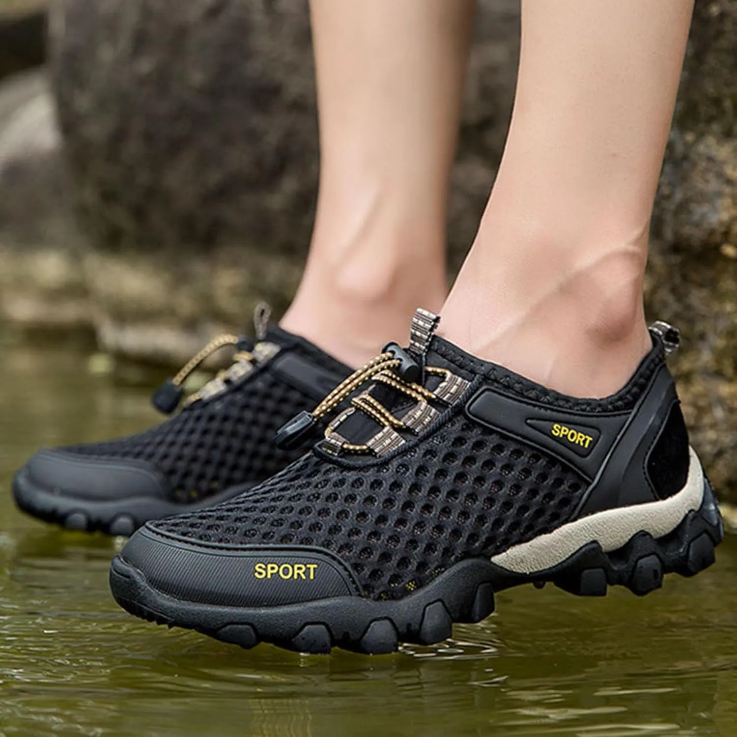 Men Hiking Shoes Outdoor Breathable Sneakers Travel Walking Shoes Casual Jogging Driving Shoes Running Shoes