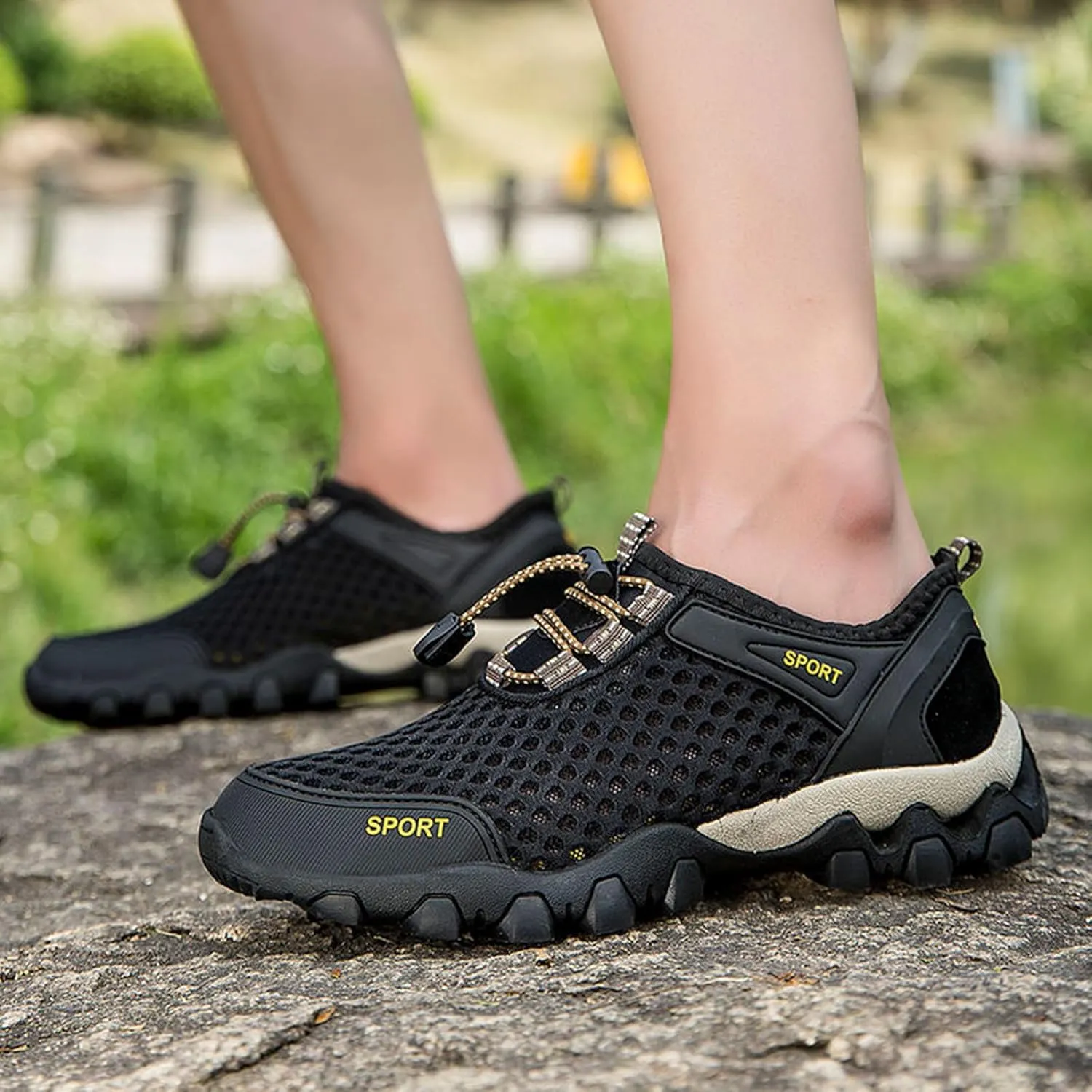 Men Hiking Shoes Outdoor Breathable Sneakers Travel Walking Shoes Casual Jogging Driving Shoes Running Shoes