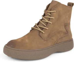 Men Lace Up Cowboy Boots, Genuine Leather Casual Fashion Wide Comfortable Durable Western Chelsea Chukka Boots, Round Toe Non-Slip Oxford Rubber Work Shoes Retro Stylich