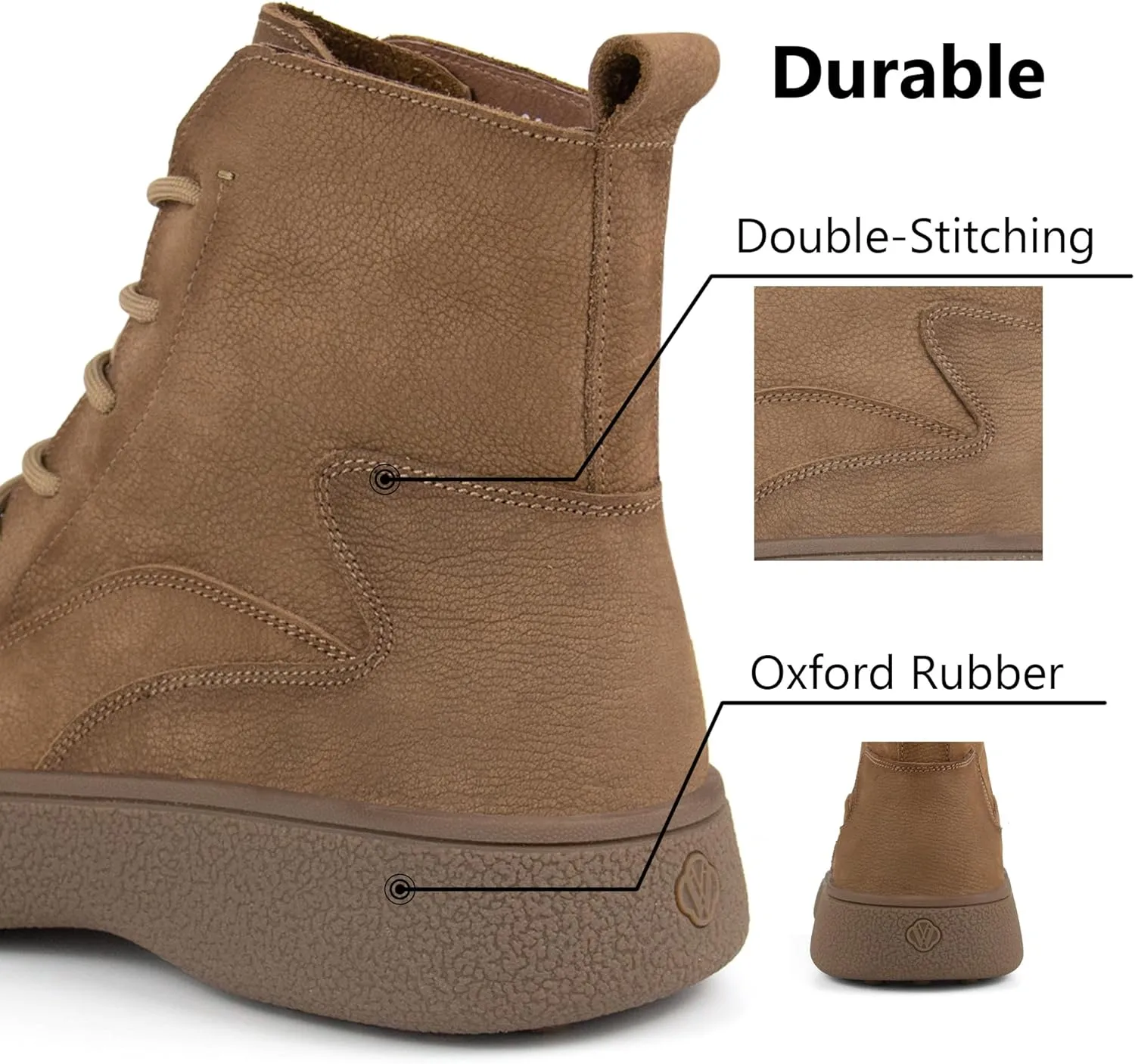 Men Lace Up Cowboy Boots, Genuine Leather Casual Fashion Wide Comfortable Durable Western Chelsea Chukka Boots, Round Toe Non-Slip Oxford Rubber Work Shoes Retro Stylich