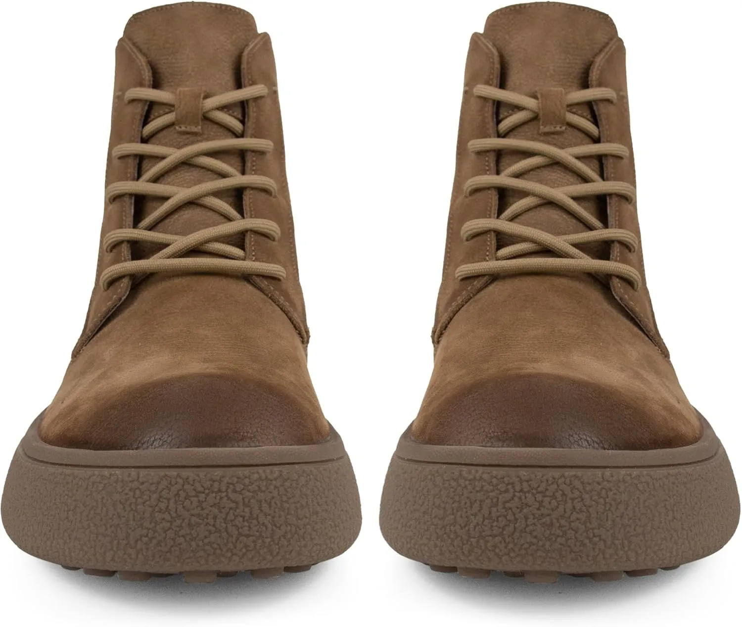 Men Lace Up Cowboy Boots, Genuine Leather Casual Fashion Wide Comfortable Durable Western Chelsea Chukka Boots, Round Toe Non-Slip Oxford Rubber Work Shoes Retro Stylich