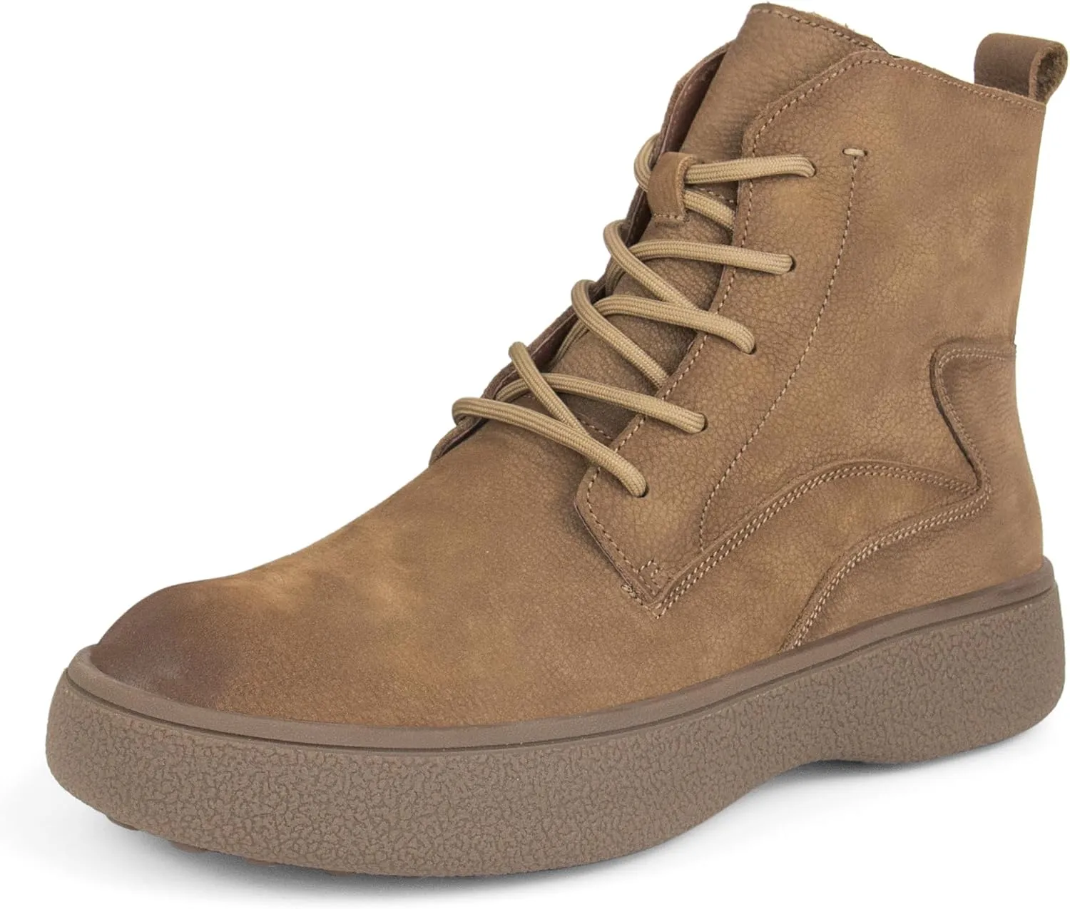 Men Lace Up Cowboy Boots, Genuine Leather Casual Fashion Wide Comfortable Durable Western Chelsea Chukka Boots, Round Toe Non-Slip Oxford Rubber Work Shoes Retro Stylich