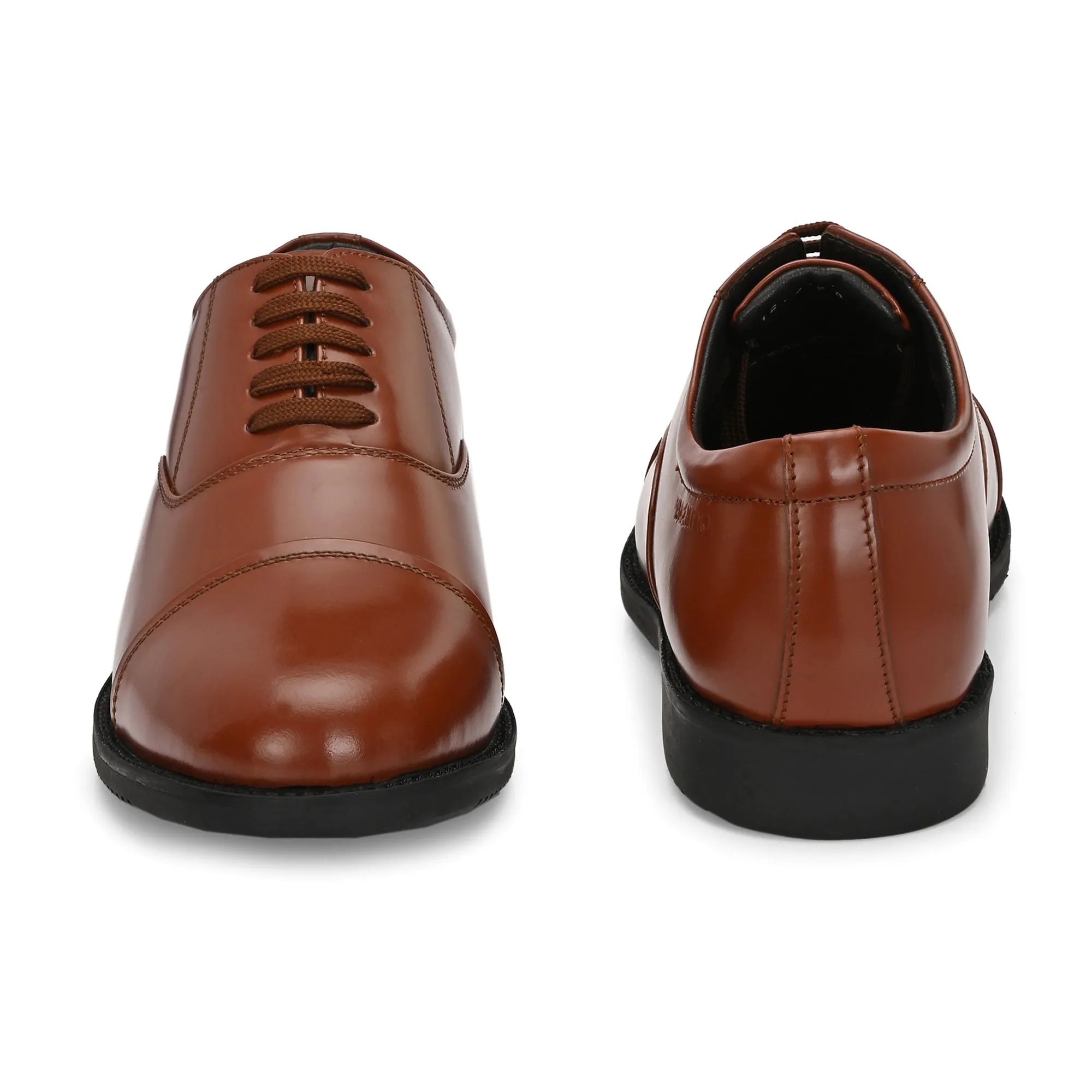 Men Premium Leather Tan Oxford Police Shoes | Available in Sizes 5 UK to 12 UK (Uniform-61-Tan)
