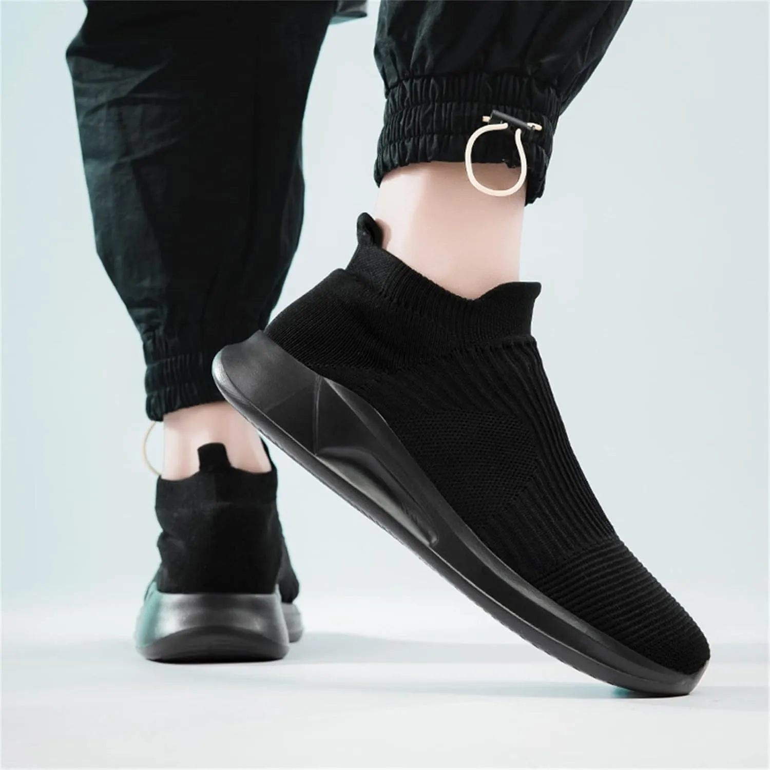 Men's Stretch Memory Foam Shoes Comfortable Breathable Lightweight Tennis Shoe Convenient Elderly Slip On Shoes