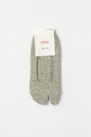 No Show Cotton Tabi Socks, Heather Grey