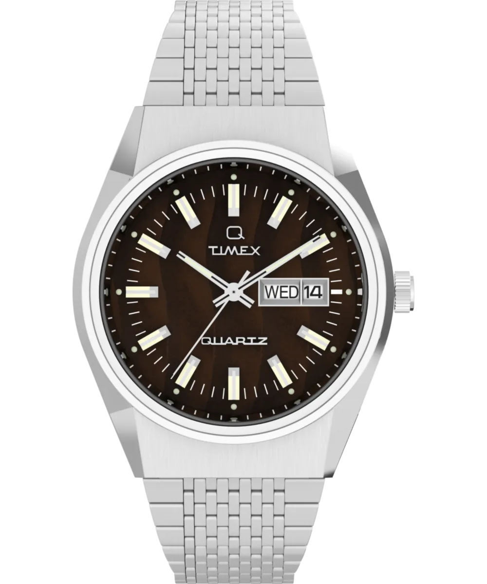 Q Timex® Falcon Eye 38mm Stainless Steel Bracelet Watch 