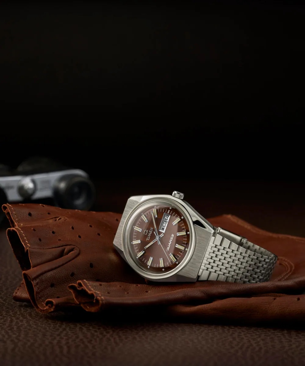 Q Timex® Falcon Eye 38mm Stainless Steel Bracelet Watch 