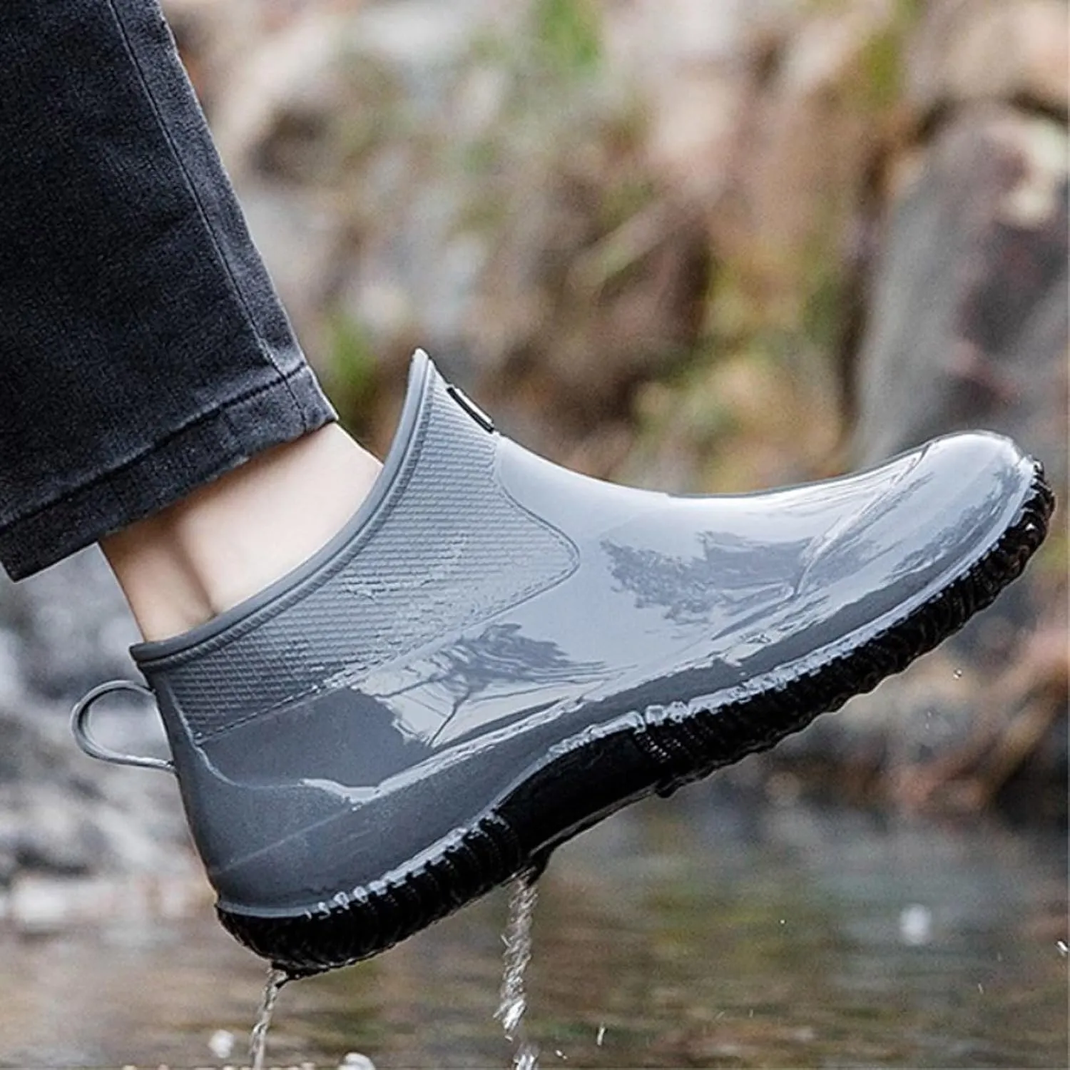Slip Women's Rain Shoes Korean Version Solid Color Fashion Short Tube Women's Water Shoes Cute Shoes Women Boots