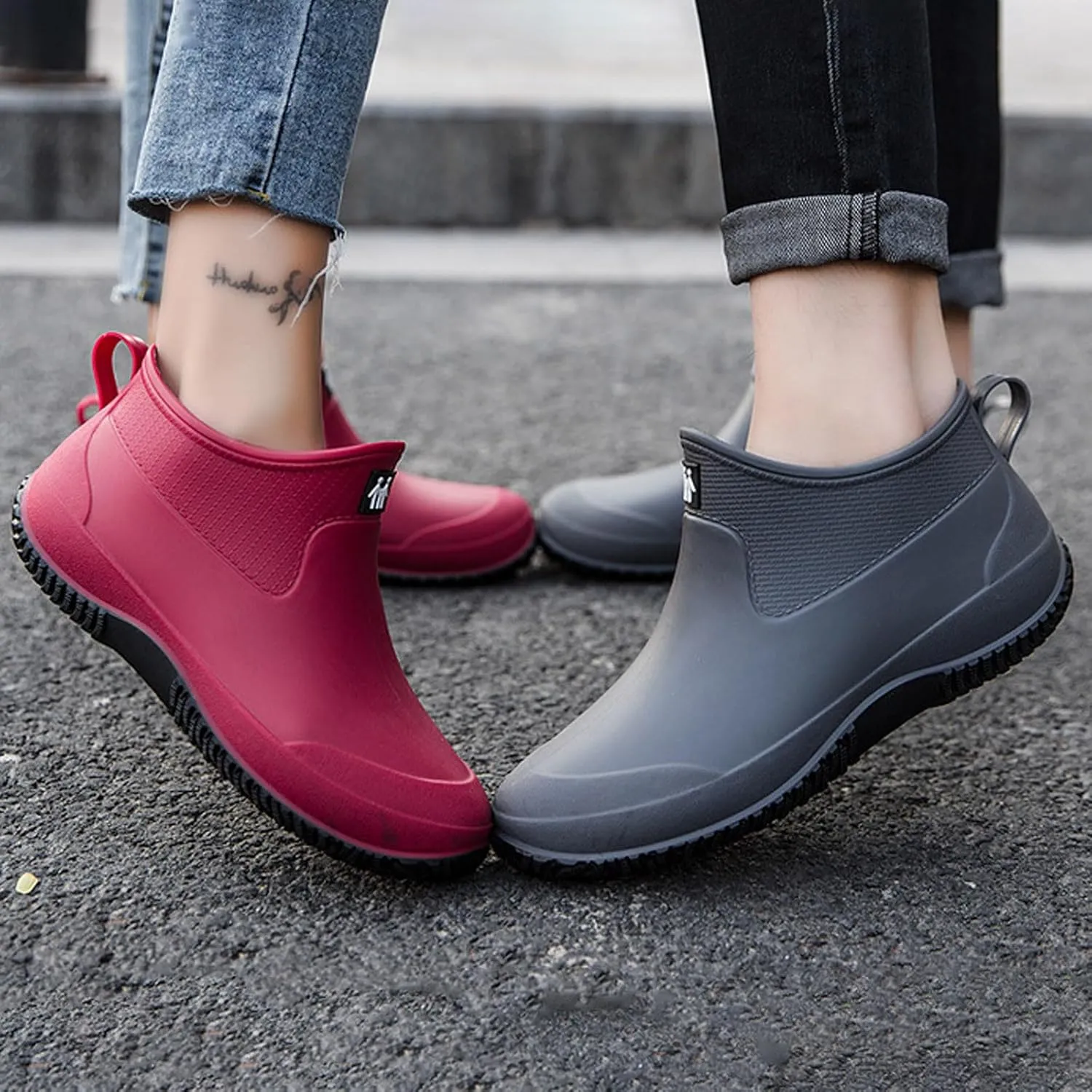 Slip Women's Rain Shoes Korean Version Solid Color Fashion Short Tube Women's Water Shoes Cute Shoes Women Boots