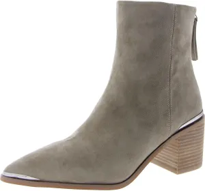 Steve Madden Womens Amber Suede Block Heel Ankle Boots