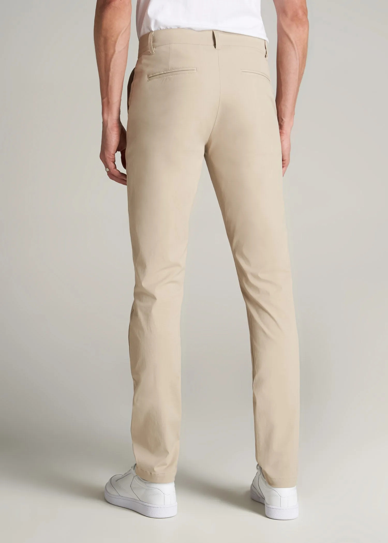 TAPERED FIT Traveler Chino Pants for Tall Men in Light Khaki