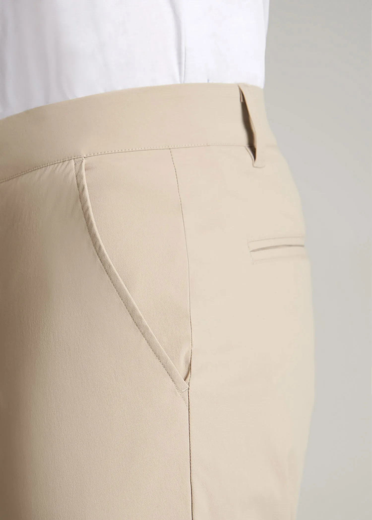 TAPERED FIT Traveler Chino Pants for Tall Men in Light Khaki