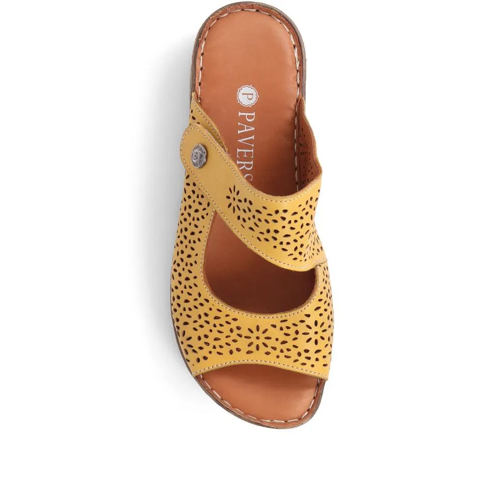 Touch-Fasten Leather Mule Sandals  - DRTMA39005 / 325 497