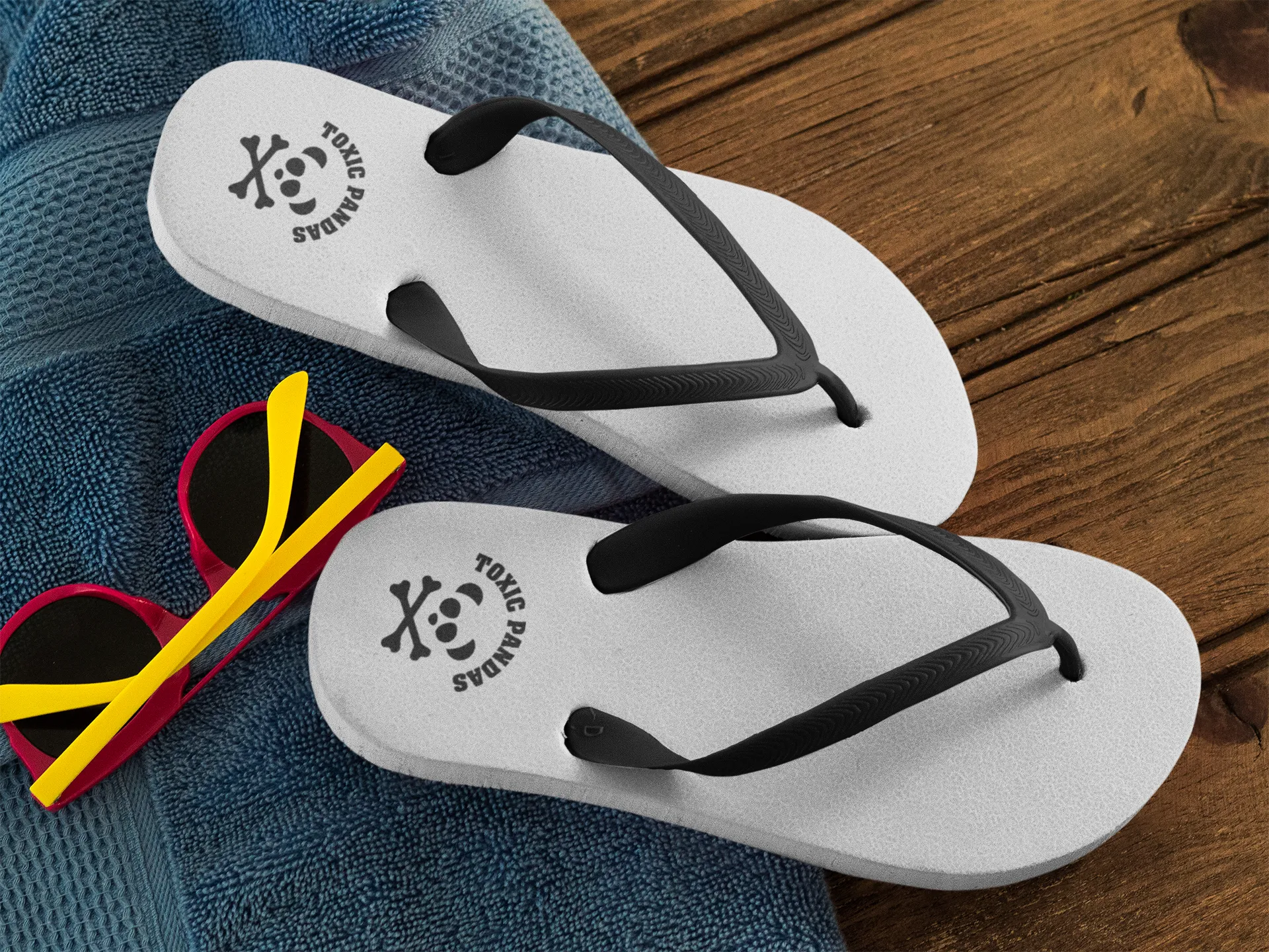 Unisex Toxic Pandas Emblem Sandals