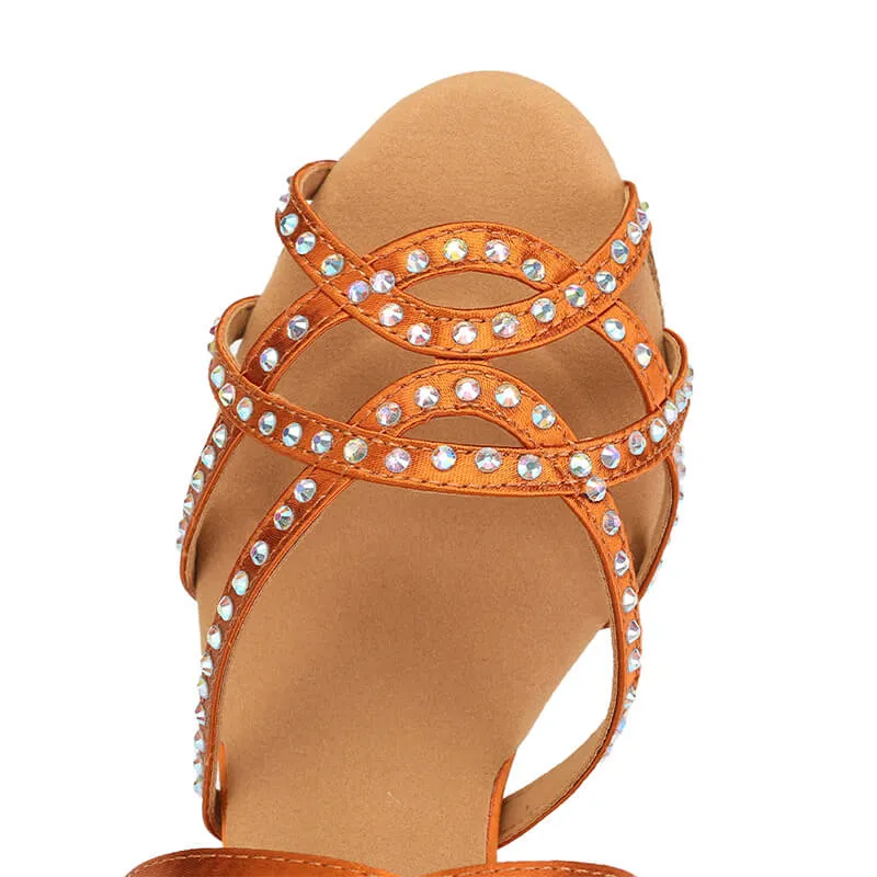 Women Rhinestone Latin  Tango Dance Shoes